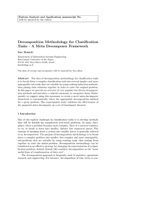 Decomposition Methodology for Classification Tasks