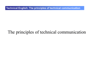 Technical English: The principles of technical communication