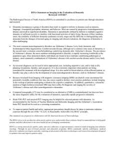 RSNA Statement on Imaging in the Evaluation of Dementia