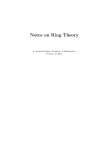 Notes on Ring Theory