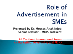 Role of Advertisement in SMEs