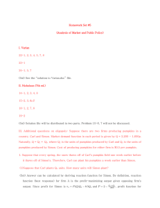 Homework Set #5 (Analysis of Market and Public Policy) I. Varian 22