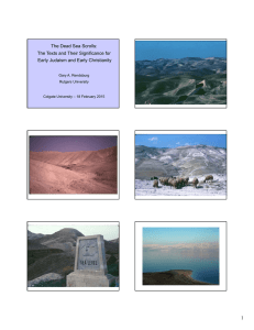 The Dead Sea Scrolls - Rutgers Jewish Studies