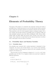 Chapter 5 Elements of Probability Theory