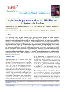 Apixaban in patients with Atrial Fibrillation: A Systematic Review