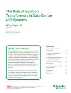 The Role of Isolation Transformers in Data Center UPS Systems