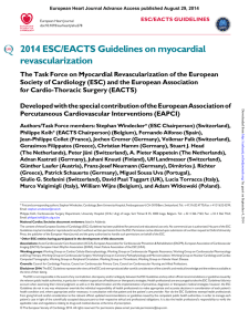 2014 ESC/EACTS Guidelines on myocardial revascularization