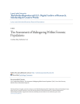 The Assessment of Malingering Within Forensic Populations