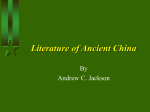 Literature of Ancient China - Mr. Jackson`s Web-site