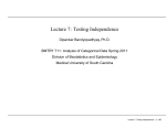 Lecture 7: Testing Independence