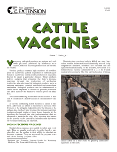 noninfectious vaccines - Extension Veterinary Medicine