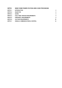 WFPS1 WIND FARM POWER STATION GRID CODE PROVISIONS