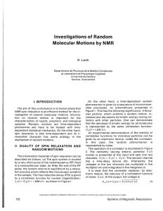 Investigations of Random Molecular Motions by NMR