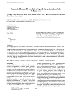 Treatment with removable prosthesis in hypohidrotic ectodermal