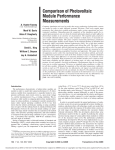 Comparison of Photovoltaic Module Performance Measurements