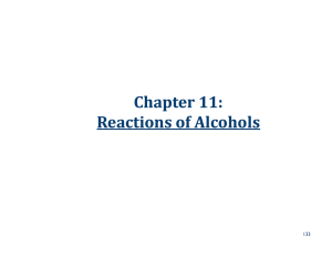 Chapter 11: Reactions of Alcohols
