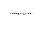 Reading assignments