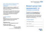 Bowel cancer risk assessment - High, moderate or increased risk