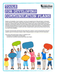 TOOLS for DEVELOPING Communication PLANS