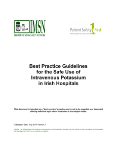 July 2013 IMSN best practice guidance for IV potassium use