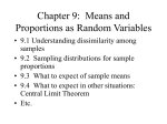 Chapter 9: Means and Proportions as Random Variables