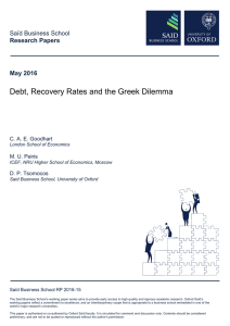 Debt, Recovery Rates and the Greek Dilemma - Eureka