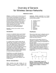 Overview of Sensors for Wireless Sensor Networks