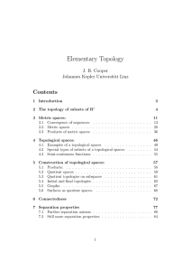 Elementary Topology - Group for Dynamical Systems and