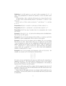 Definition 1 An AS1 system is a set, say S, with an operation S ! S