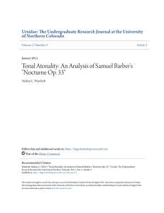 Tonal Atonality: An Analysis of Samuel Barber`s