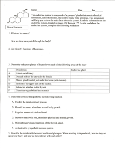 The endocrine system is composed of a group of glands that secrete