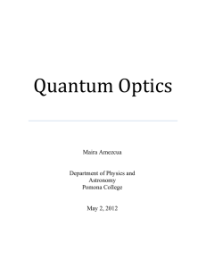 Quantum Optics - Department of Physics and Astronomy