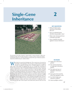 Single-Gene Inheritance Single-Gene Inheritance