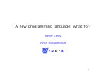 A new programming language: what for?