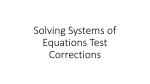 Solving Systems of Equations Test Corrections