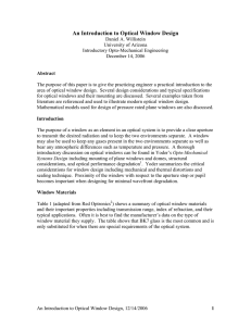 An Introduction to Optical Window Design