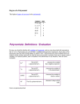 Polynomials: Definitions / Evaluation