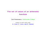 The set of values of an arithmetic function