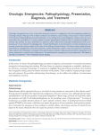 Oncologic emergencies: Pathophysiology, presentation, diagnosis