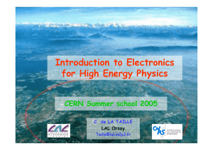 Introduction to Electronics for High Energy Physics