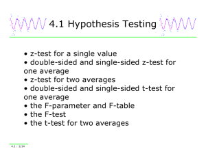 4.1 Hypothesis Testing