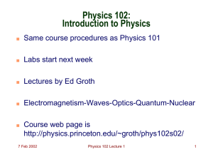 Physics 102: Introduction to Physics
