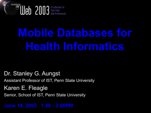 Mobile Databases for Health Informatics
