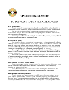 So You Want to BE a Music Arranger