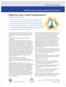 Rejection after Lung Transplantation?
