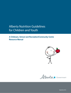 Alberta Nutrition Guidelines for Children and Youth