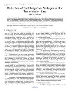 Reduction of Switching Over Voltages in HV Transmission Line