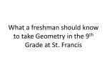 What a freshman should know to take Geometry in the 9th Grade at