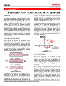 SET/RESET FUNCTION FOR MAGNETIC SENSORS
