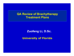 Brachytherapy Treatment Plan QA Review